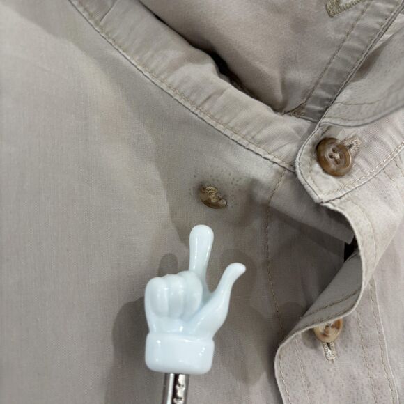 CC Filson Feather Cloth Shirt Men's XL Beige Safari Dual Pockets Outdoors - Picture 4 of 10